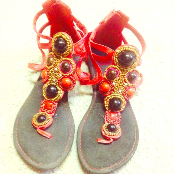 Shoes - Red gladiator sandals