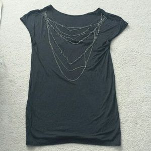 Tunic T, with metal chain embellishments