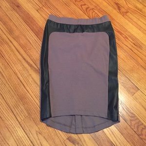 Mossimo Brown and Black Leather Chic Skirt
