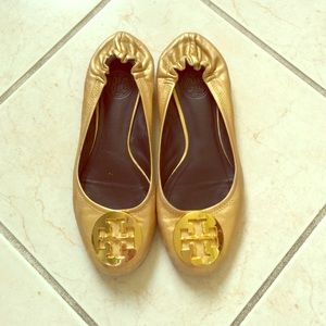 Tory Burch Ballet Flats sz 7 gold