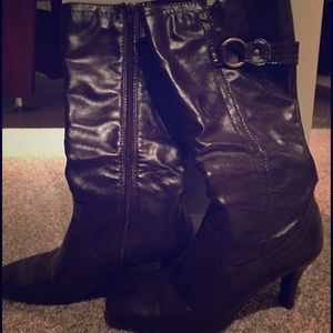 Brown Mid Calf Boots with side Buckle