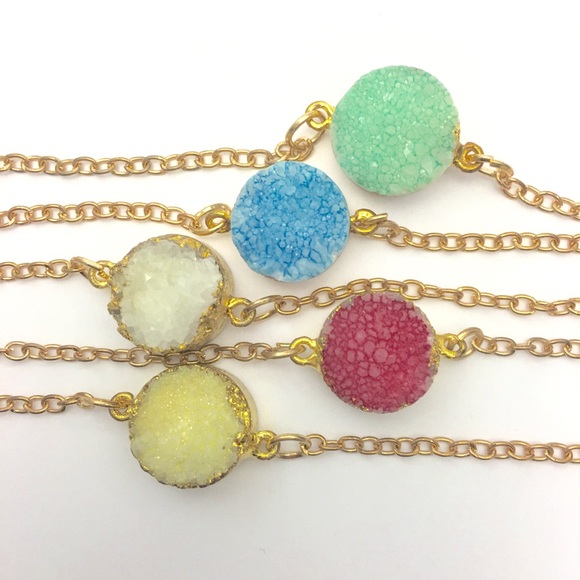 Pack Of 5: Dainty Druzy Bracelets - Picture 1 of 2
