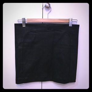 Black lamb skin leather miniskirt by Monika Chiang