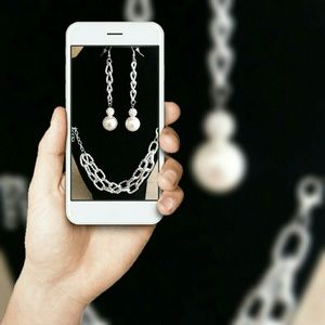 New Silver Tone Chain Link Earring & Bracelet Set