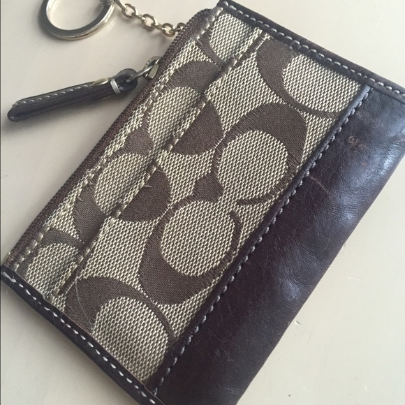 Authentic Coach coin purse with key ring