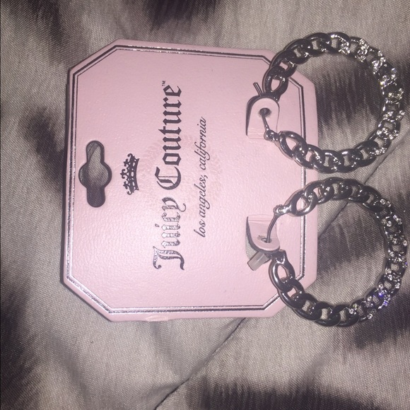 Brand New Silver Juicy Couture Hoop Earrings