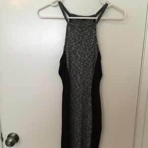 Gray black midi dress