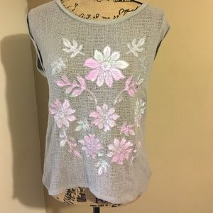 FLORAL GRAY TOP
