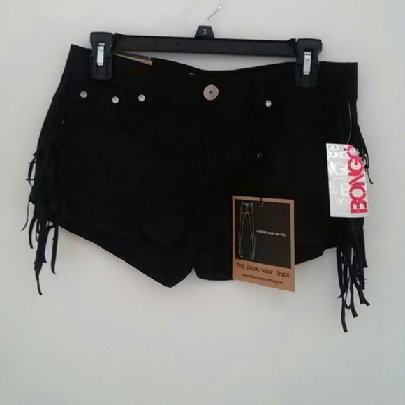Brand new almost famous blk shorts w fringes sz:5