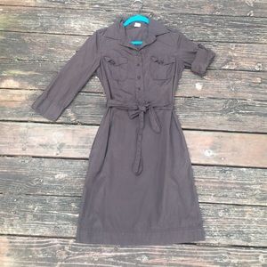J. Crew brown cotton shirt dress