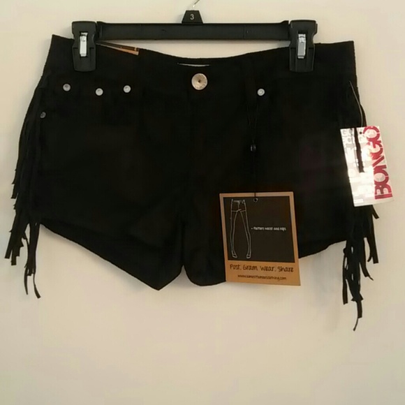 Brand new almost famous blk shorts w fringes sz:3