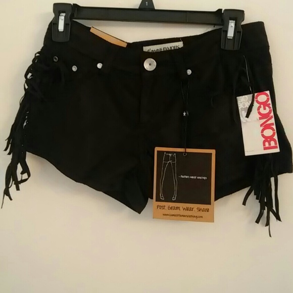 Brand new almost famous blk shorts w fringes sz:1