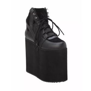 QOZMO SKY HI-BLACK PLATFORM SNEAKERS