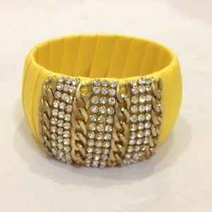 Yellow Sparkle Bangle Bracelet