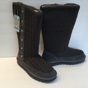 New Skechers knitted Charcoal boots