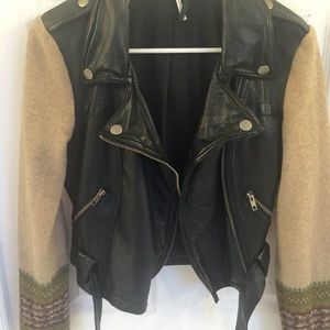 Free People Vegan Leather Jacket Sz 6 but 2-4 !
