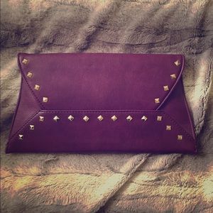 Studded purple clutch/cross body bag