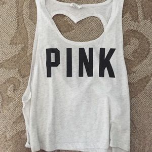 PINK heart shaped cut out tank
