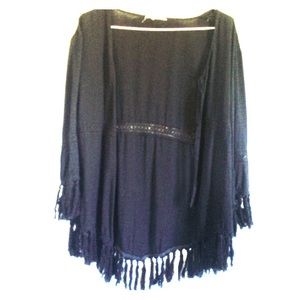 Fringe kimono
