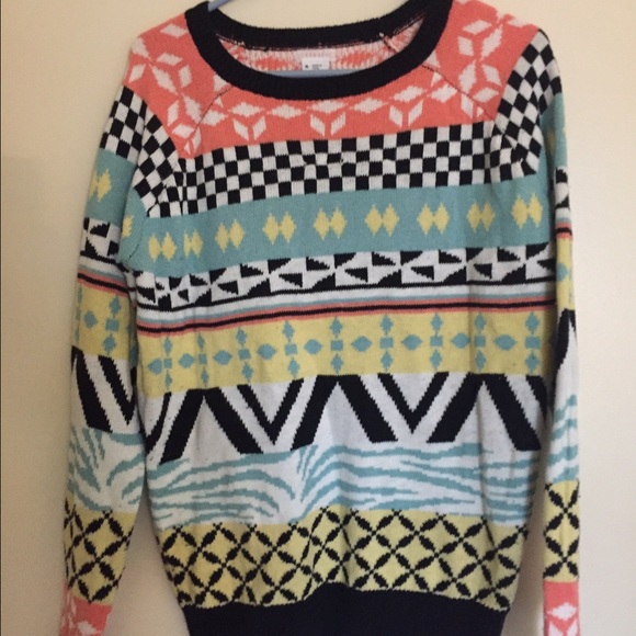 Colorful knit patterned sweater - Picture 1 of 1