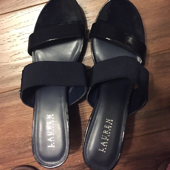 Ralph Lauren navy wedge sandal