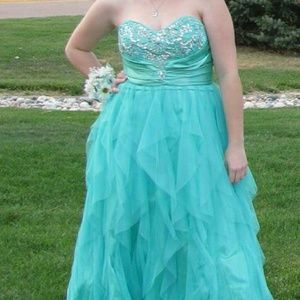 Strapless Seafoam Prom Dress