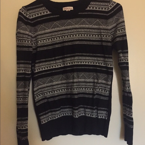 black and white knit sweater