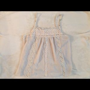 Off-White Lace Spaghetti Strap Shirt