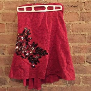 Strapless Free People embroidered open back top