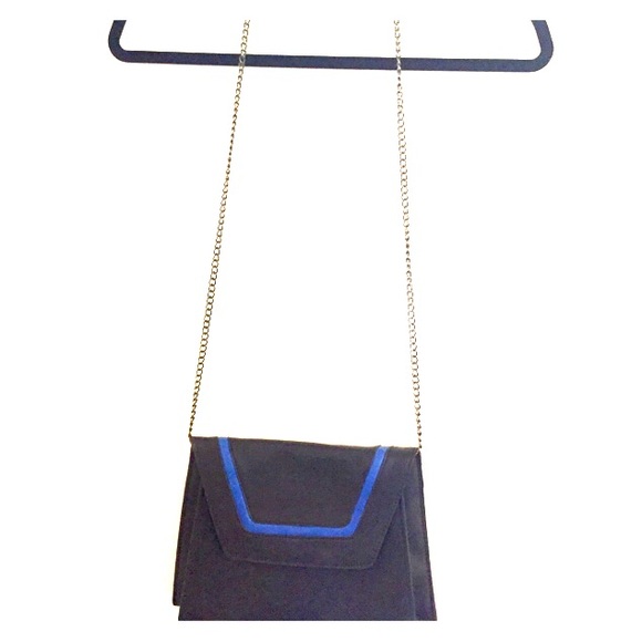 Zara black & blue leather crossbody