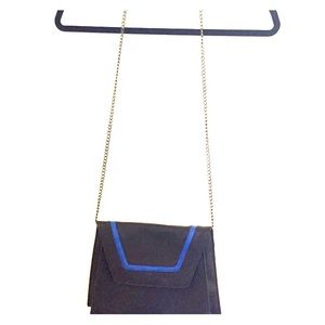 Zara black & blue leather crossbody