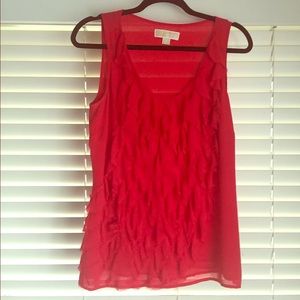 Red Ruffled Michael Kors Professional blouse/tank