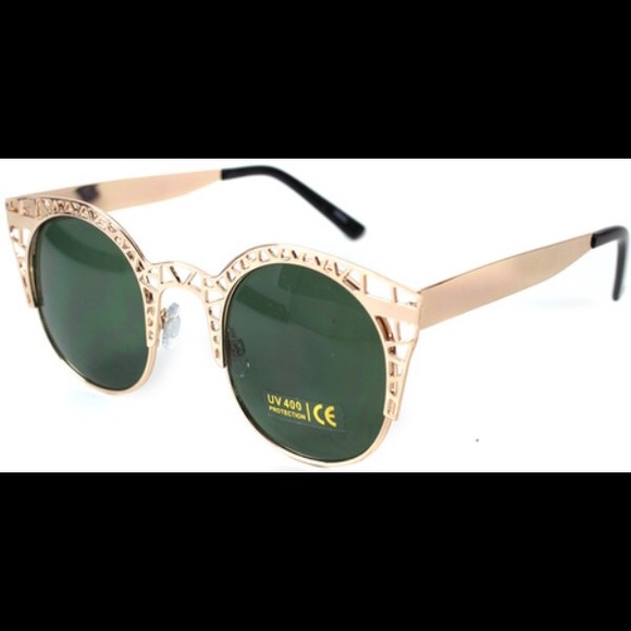 Regina Sunglasses- gold/ green