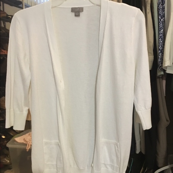 I.Jill white button down cardigan. New. Size Small