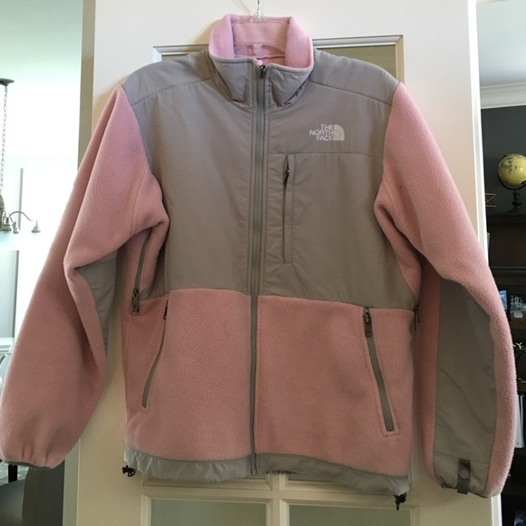 Women's Pink and Grey North Face Fleece size small