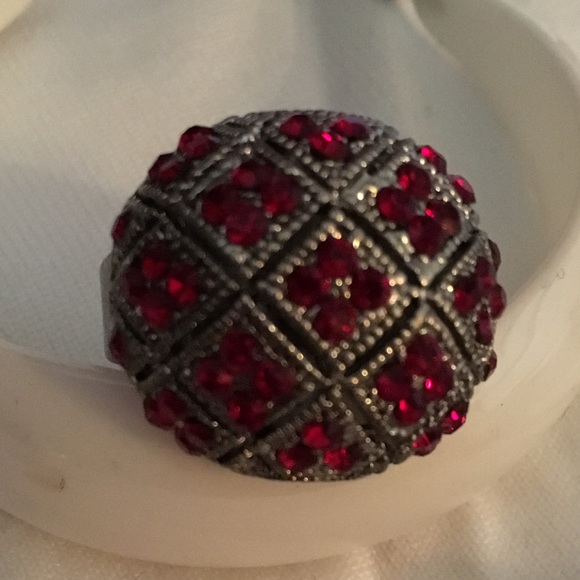 Red statement ring