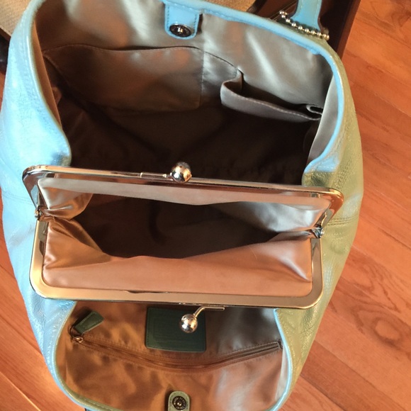 Rare  "tiffany blue" Authentic Coach Handbag - Picture 2 of 4