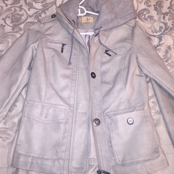 Pleather grey hoody!