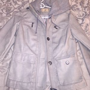 Pleather grey hoody!
