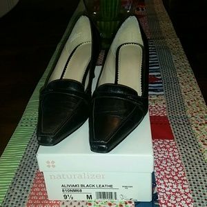 Professional,  comfortable, black w/ white stitch