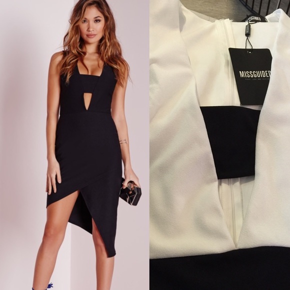 Missguided black and white dress Outlet