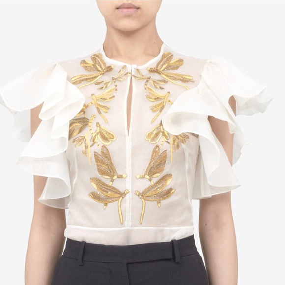 Alexander McQueen Tops - 🌻🌻🌻Alexander macqueen black embroidered blouse