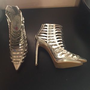 Metallic booties (NEW IN BOX)