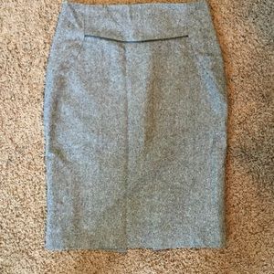 Express Gray Herringbone Skirt