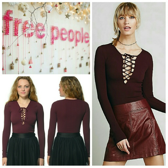 Free People Lace Up Top