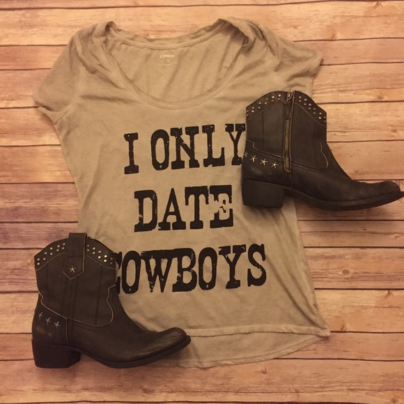 Express Tops - I Only Date Cowboys Graphic Tee