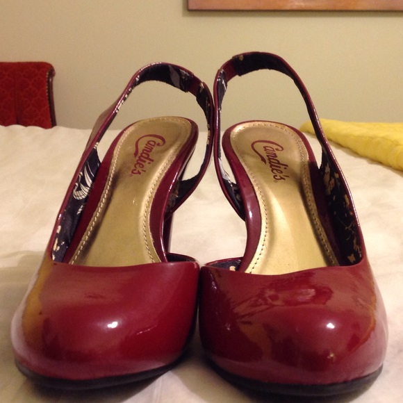 Candie's Epitome Red Sling Back Heels