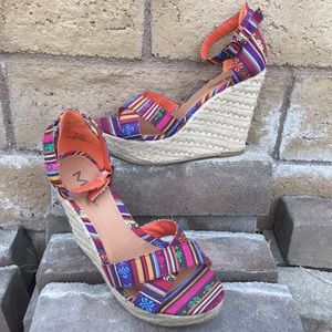 MIA Shoes - New! Mia Aztec Multi-Color Print Wedges Size 8.5 MIA Shoes - New! Mia Aztec Multi-Color Print Wedges Size 8.5