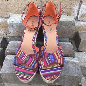 MIA Shoes - New! Mia Aztec Multi-Color Print Wedges Size 8.5 MIA Shoes - New! Mia Aztec Multi-Color Print Wedges Size 8.5