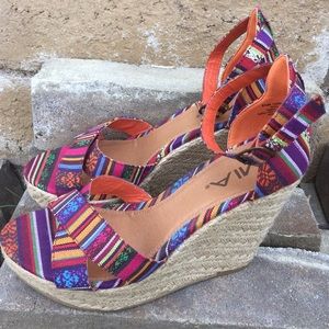 MIA Shoes - New! Mia Aztec Multi-Color Print Wedges Size 8.5 MIA Shoes - New! Mia Aztec Multi-Color Print Wedges Size 8.5